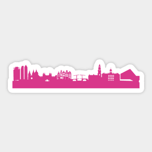 Amsterdam skyline pink Sticker